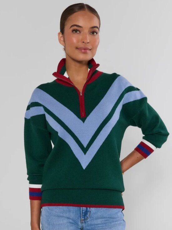 Avara Sweaters - Avara Varsity Zip Up Sweater